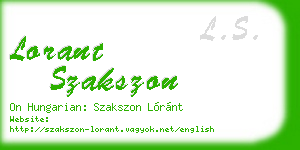 lorant szakszon business card